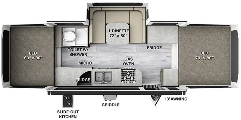 Forest River Flagstaff High Wall HW27KS floor plan