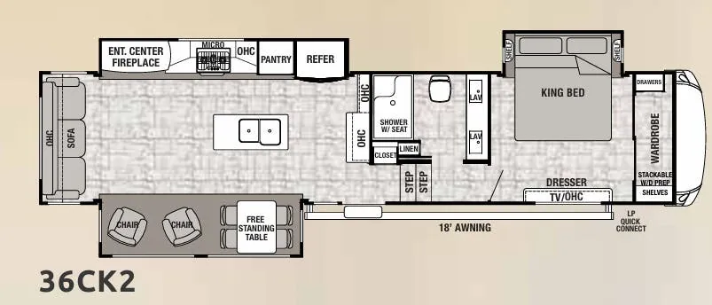 2019 Forest River Cedar Creek Hathaway Edition 36CK2 floor plan