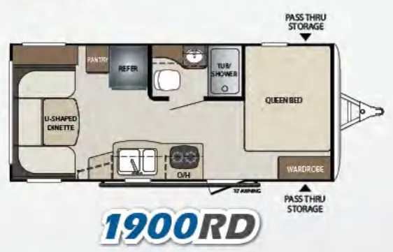 Keystone Bullet Crossfire 1900RD floor plan