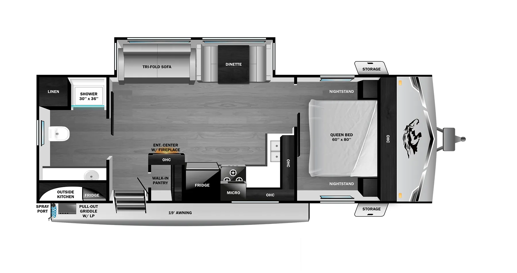2026 Highland Ridge RV Range Lite 250RBL - Floor plan