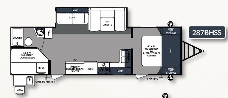 Forest River Surveyor 287BHSS floor plan