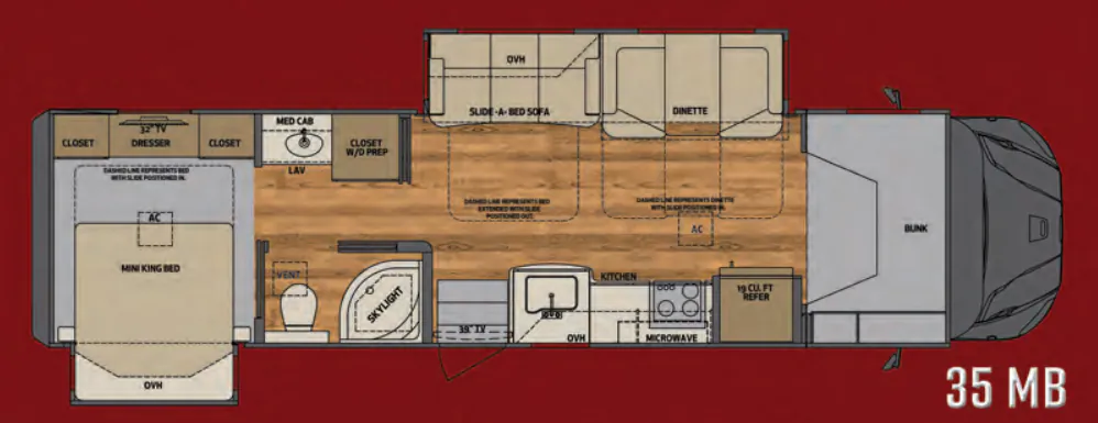 Renegade RV Valencia 35MB floor plan