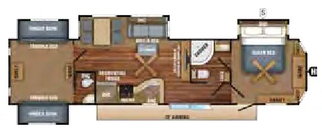 Jayco Jay Flight Bungalow 40BHQS floor plan