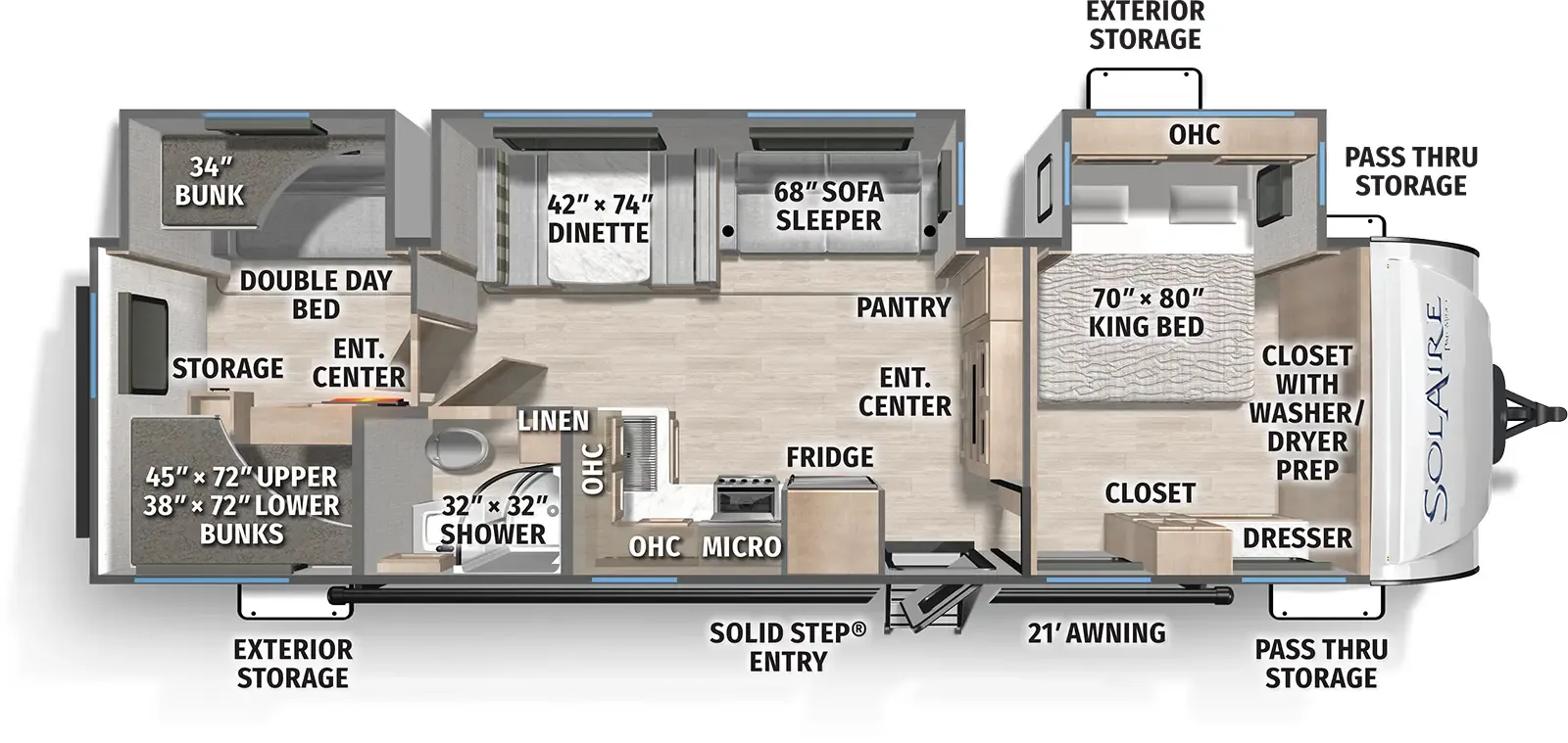 2026 Forest River Solaire 3200TSBH - Floor plan