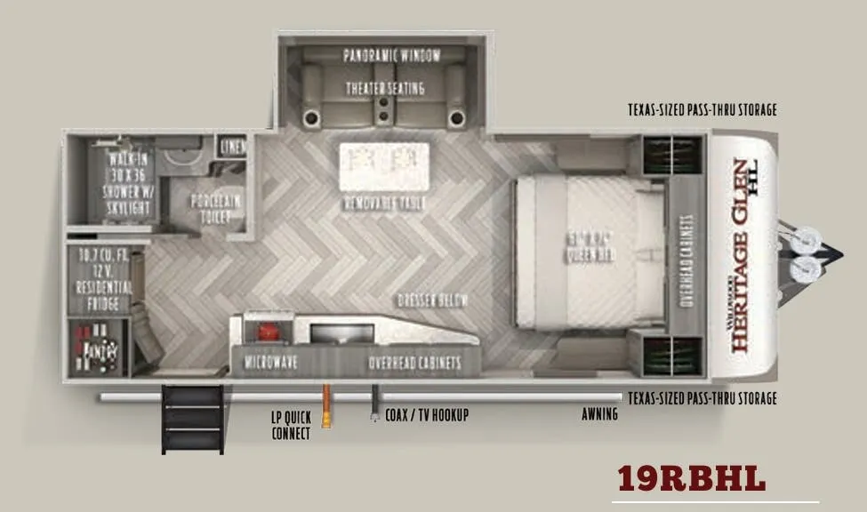 Forest River Wildwood Heritage Glen Hyper-Lyte 19RBHL floor plan