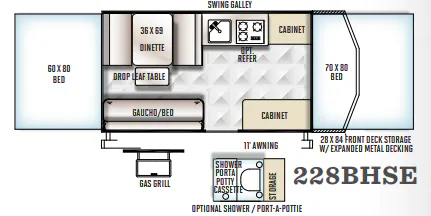 Forest River Flagstaff SE 228BHSE floor plan
