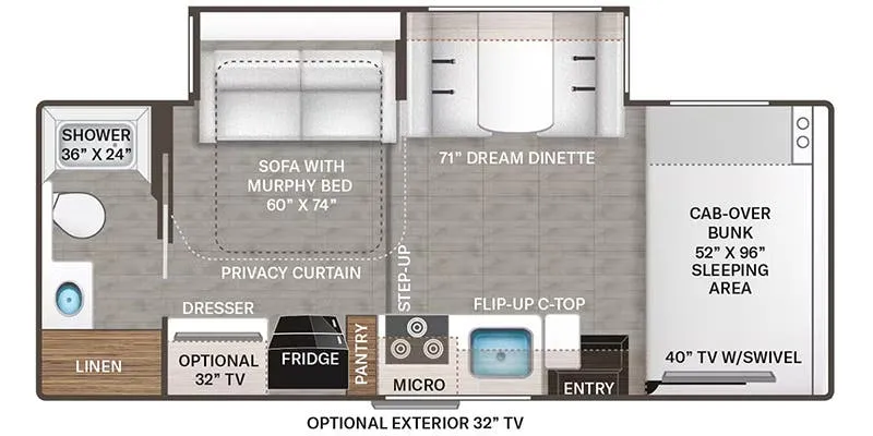 2023 Thor Motor Coach Four Winds 25M floor plan