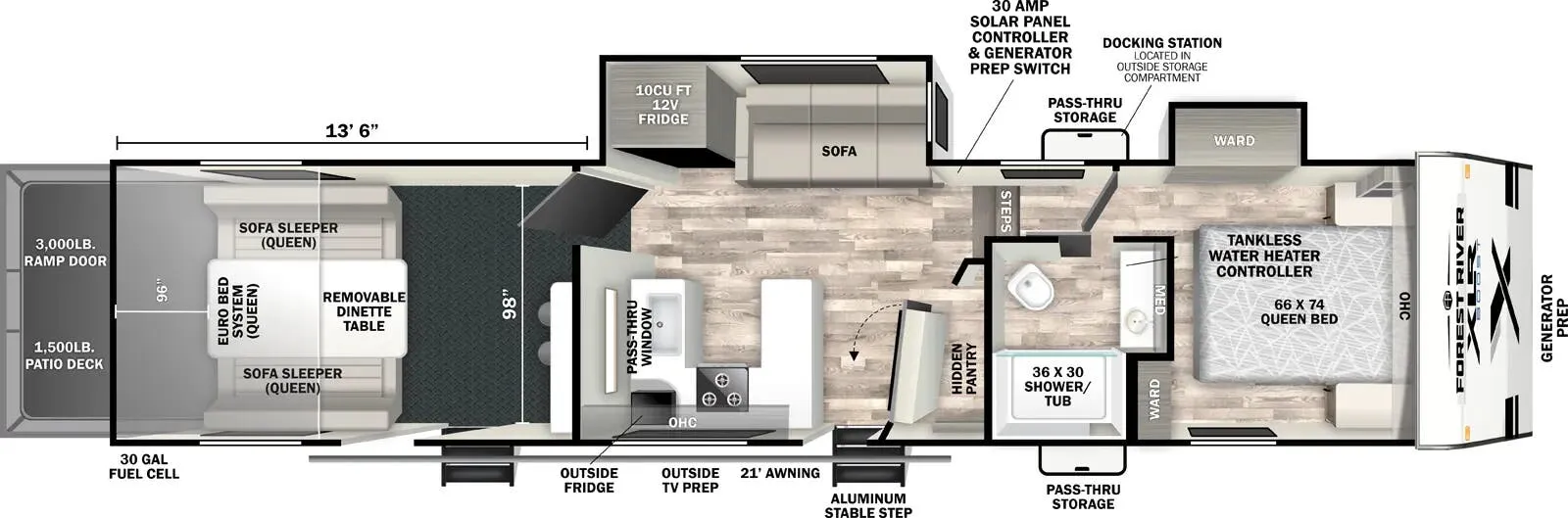Forest River XLR Boost 363BX floor plan