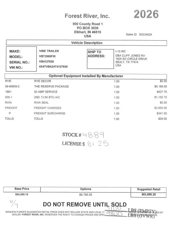 2026 Forest River Vibe Extreme Lite 2500FIK, Photos photo 54