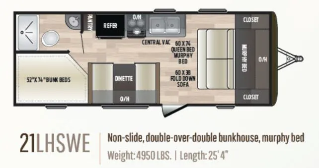 Keystone Hideout LHS 21LHSWE floor plan