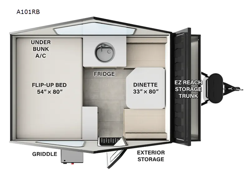 2025 Forest River Rockwood Hard Side High Wall Series A101RB - Floor plan