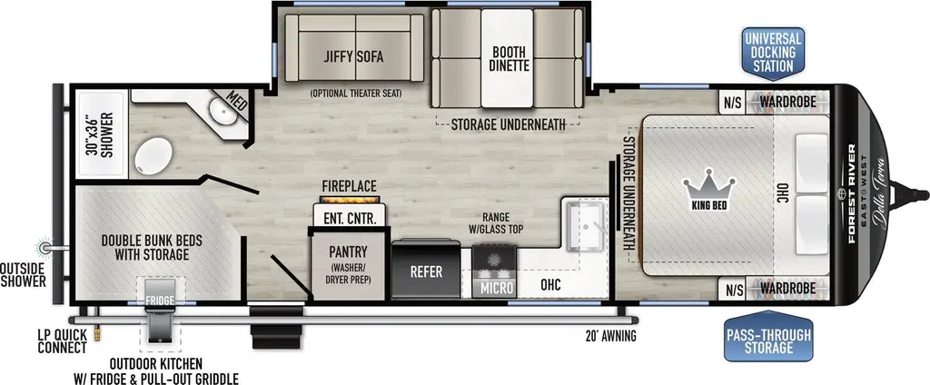 2027 East to West Della Terra 262BH floor plan