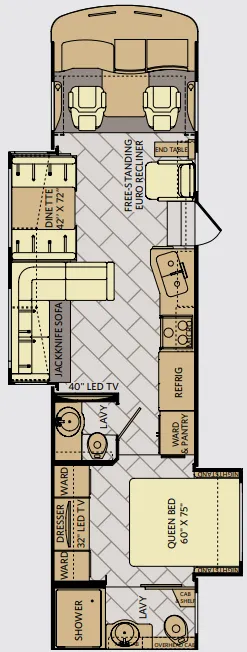 Fleetwood Southwind 36L floor plan