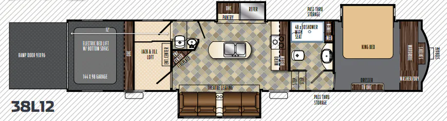 Forest River Vengeance Touring Edition 38L12 floor plan