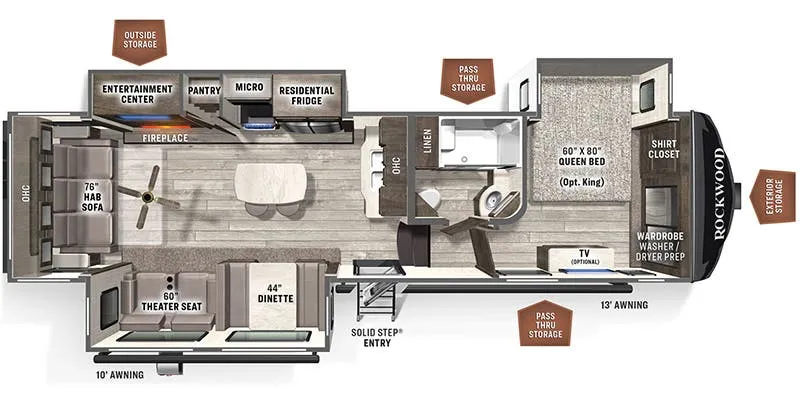 Forest River Rockwood Ultra Lite 2893BS floor plan