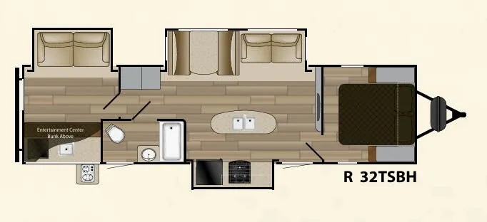 Cruiser RV Radiance Touring 32TSBH floor plan