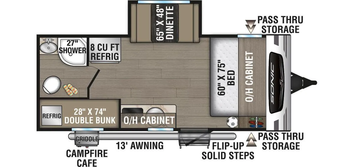Venture RV Sonic Lite SL169VUD floor plan