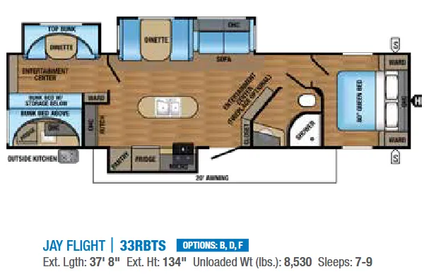 2017 Jayco Jay Flight 33RBTS floor plan