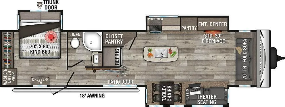 K-Z Sportsmen 363FL floor plan
