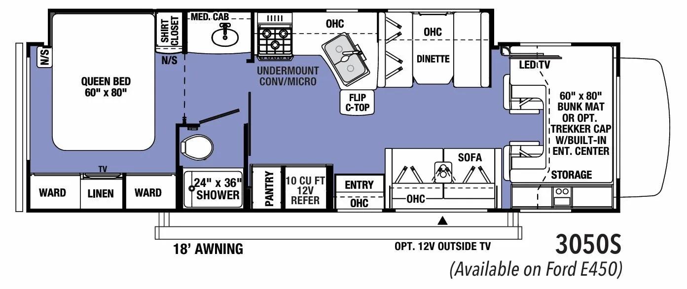 Forest River Sunseeker Classic 3050S floor plan
