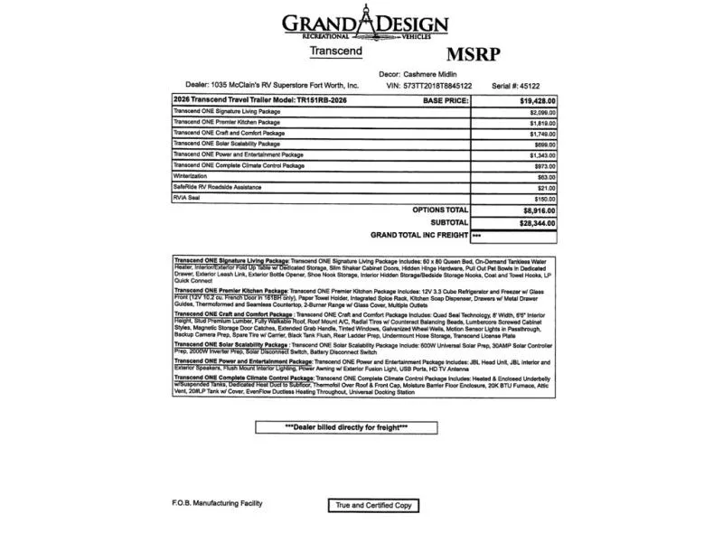 2026 Grand Design Transcend One 151RB - Photo 4