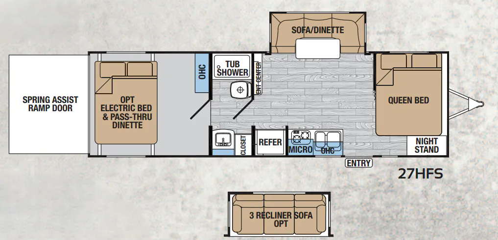 Forest River XLR Hyperlite 27HFS floor plan