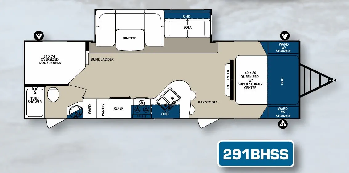 Forest River Surveyor 291BHSS floor plan