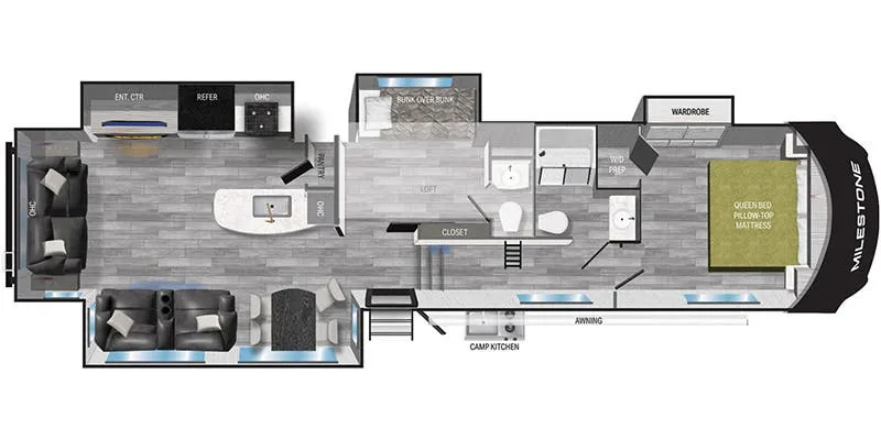 2024 Heartland Milestone 377MB - Floor plan