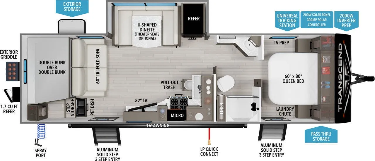 2025 Grand Design Transcend 265BHT - Floor plan