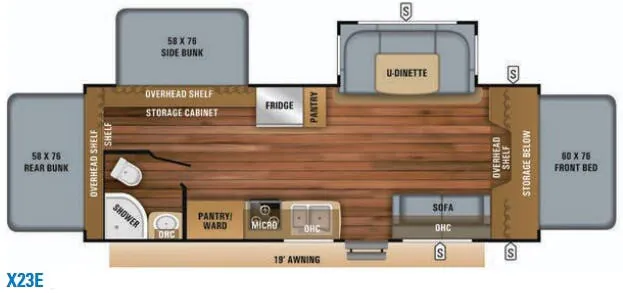 Jayco Jay Feather Hybrid X23E floor plan