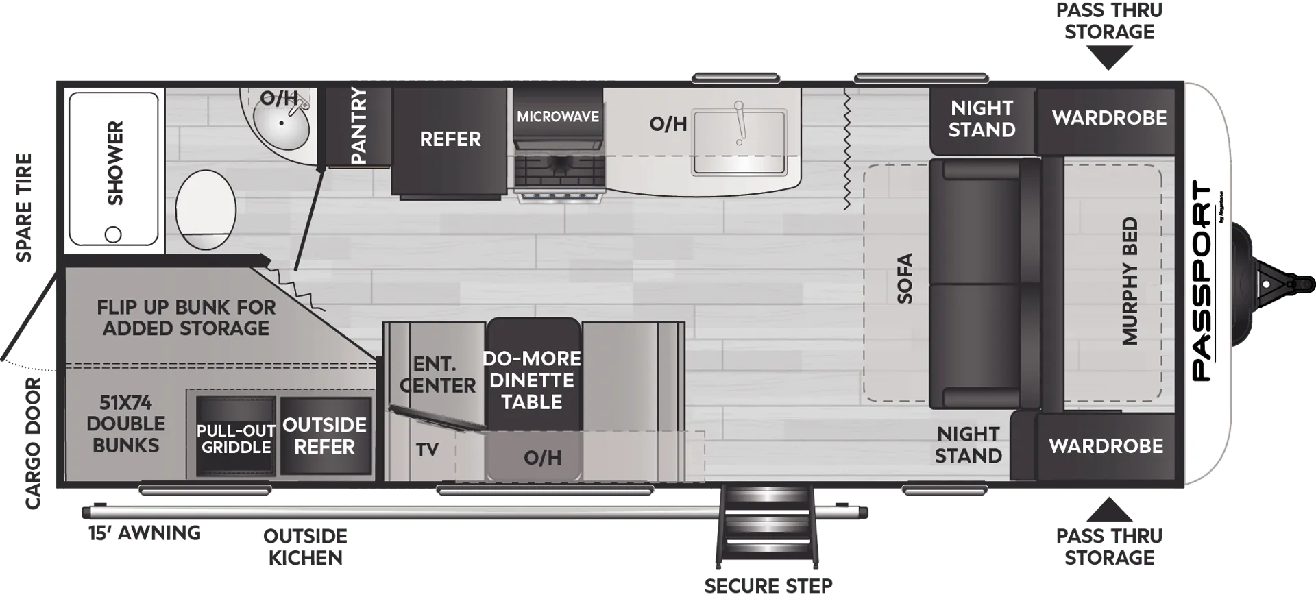 2023 Keystone Passport SL 219BH - Floor plan