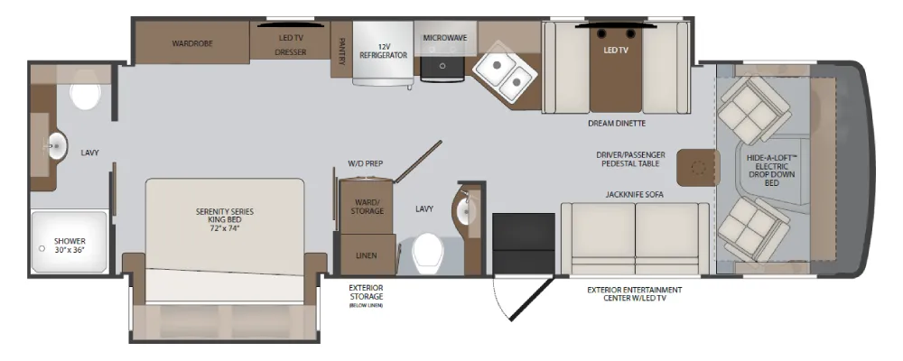 Holiday Rambler Admiral 32N floor plan