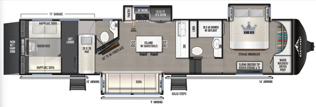 East to West Takoda 350TH floor plan