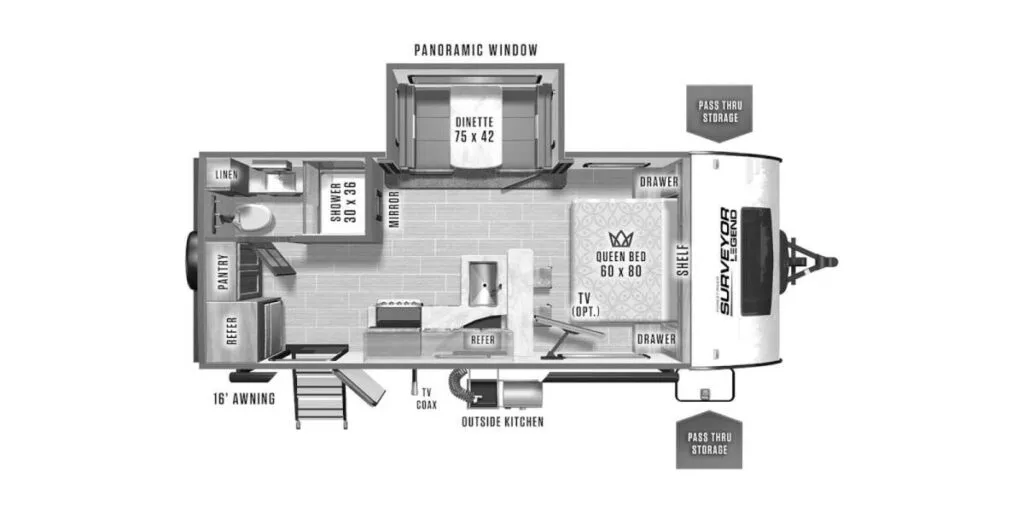2021 Forest River Surveyor Legend 202RBLE - Floor plan