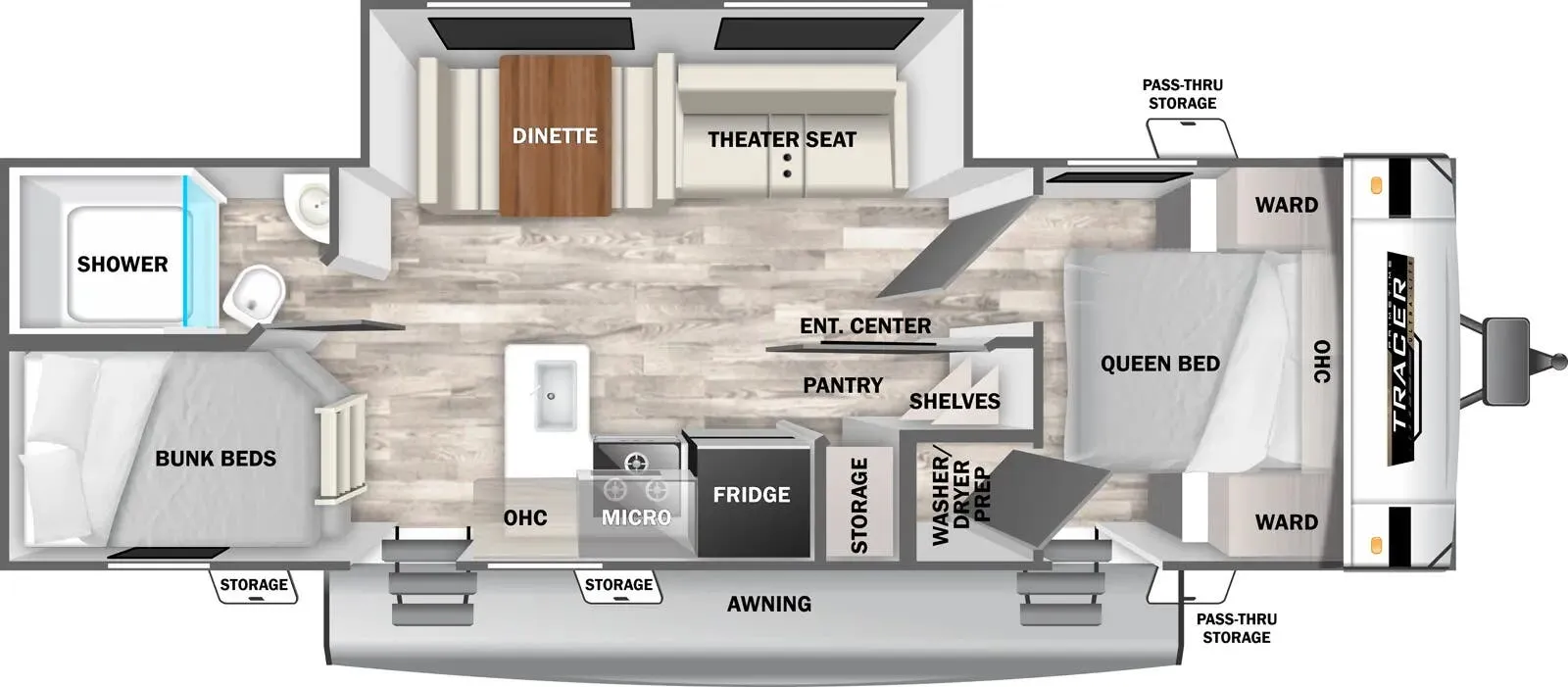 2025 Prime Time Tracer 275BH - Floor plan