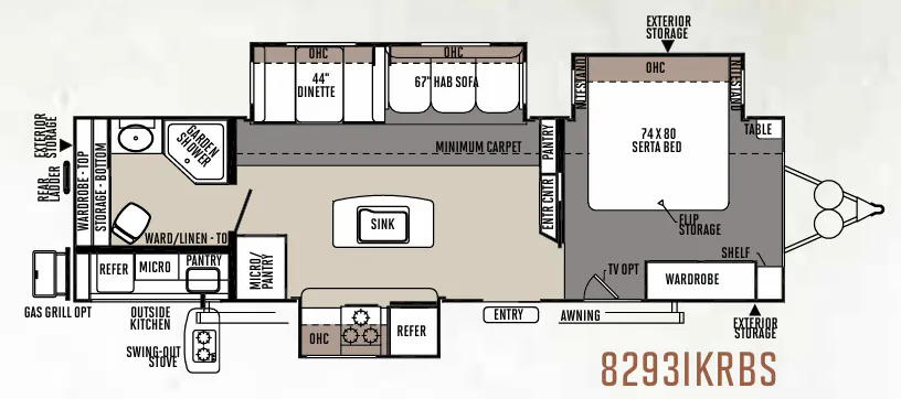 Forest River Rockwood Signature Ultra Lite 8293IKRBS floor plan