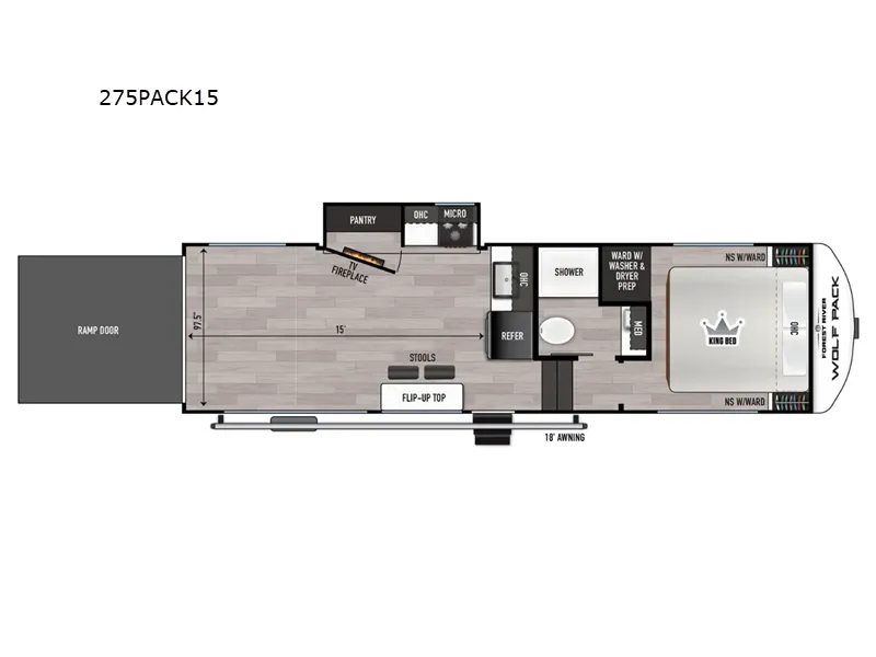 2025 Forest River Cherokee Wolf Pack 275PACK15 - Floor plan