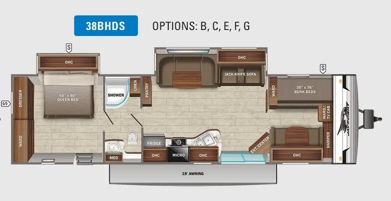 Jayco Jay Flight 38BHDS floor plan
