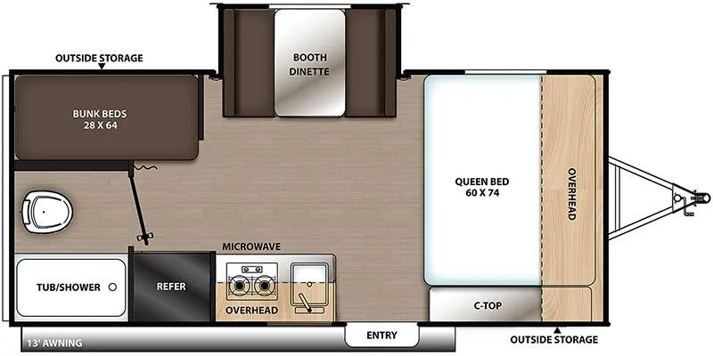 Coachmen Catalina Summit 174BHS floor plan