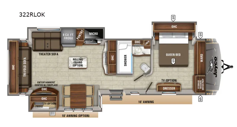2019 Jayco Eagle 322RLOK - Floor plan