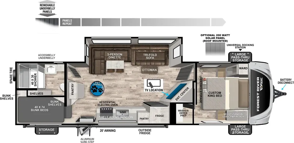 2026 Forest River Vibe 2600BH floor plan
