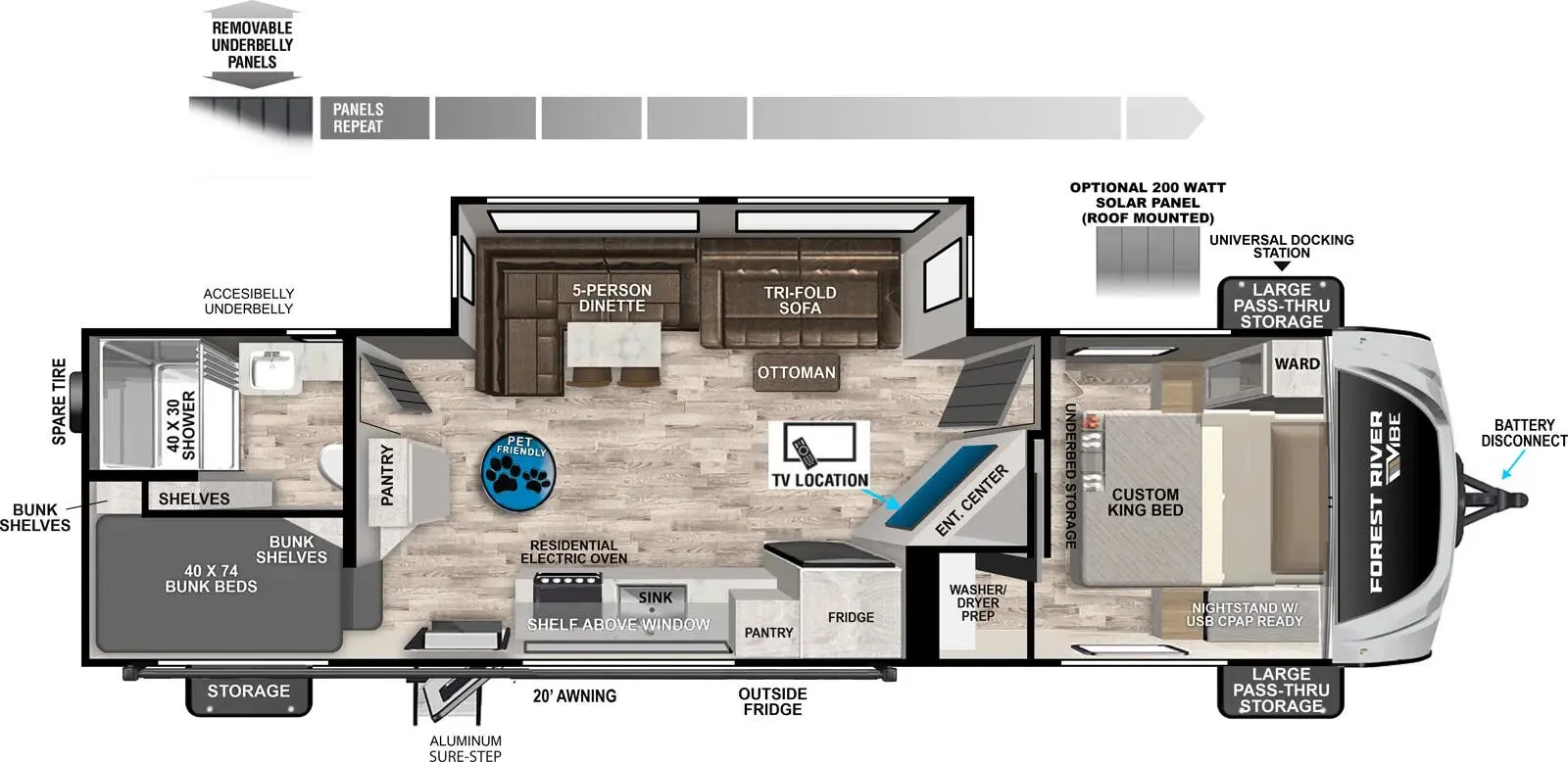 2026 Forest River Vibe 2600BH - Floor plan