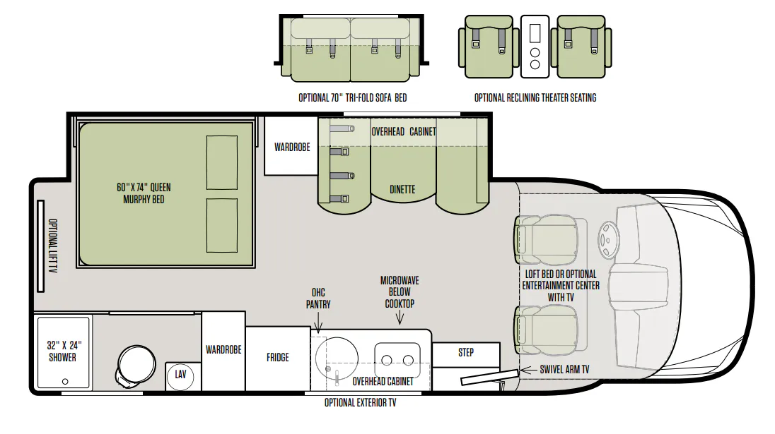 Tiffin Wayfarer 24 FW floor plan