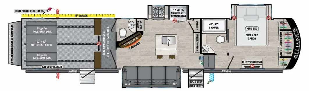 Alliance RV Valor 41V15 floor plan