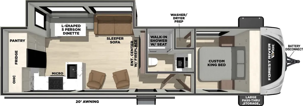 2026 Forest River Vibe 2600RK floor plan