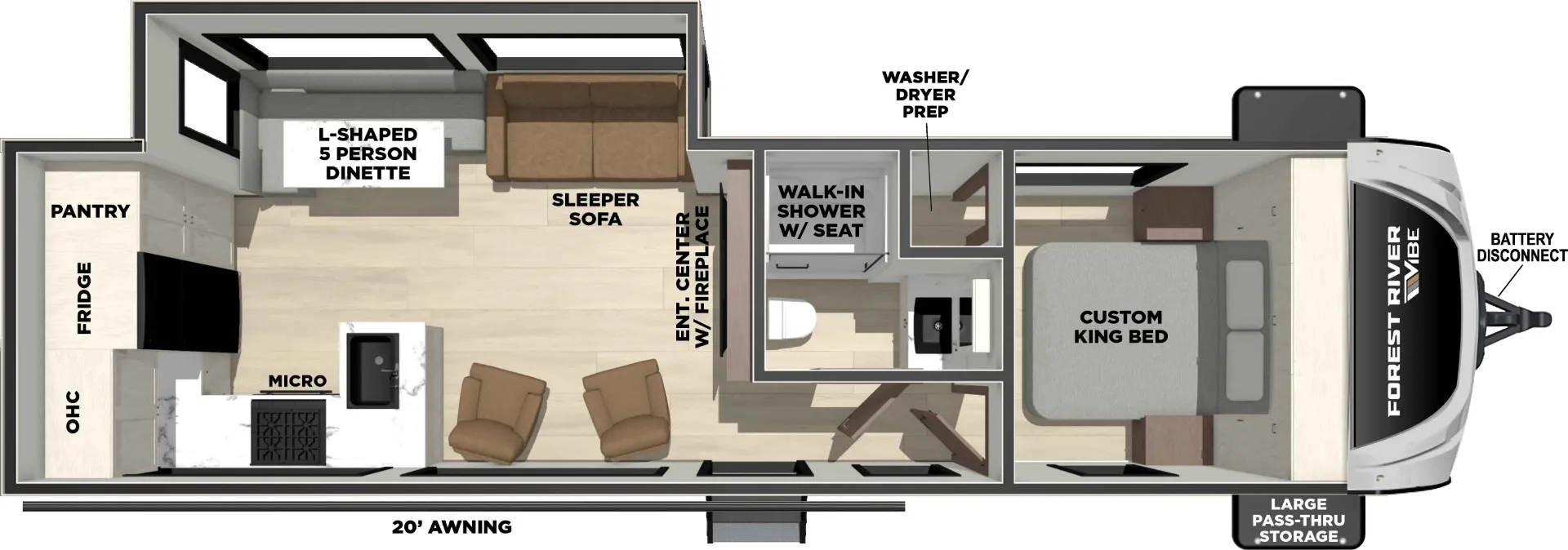 2026 Forest River Vibe 2600RK - Floor plan