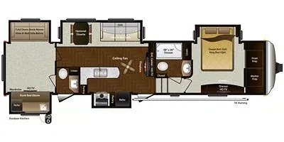 2014 Keystone Montana Mountaineer 356TBF - Floor plan