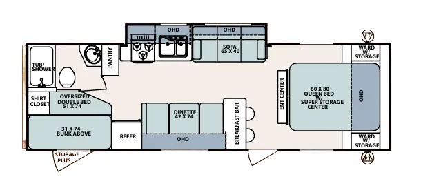Forest River Surveyor SV-291 floor plan