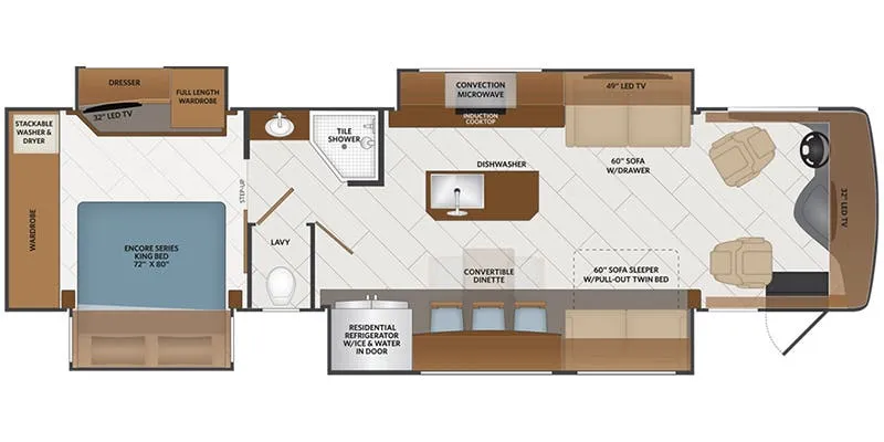 Fleetwood Discovery LXE Anniversary Edition 36HQ floor plan