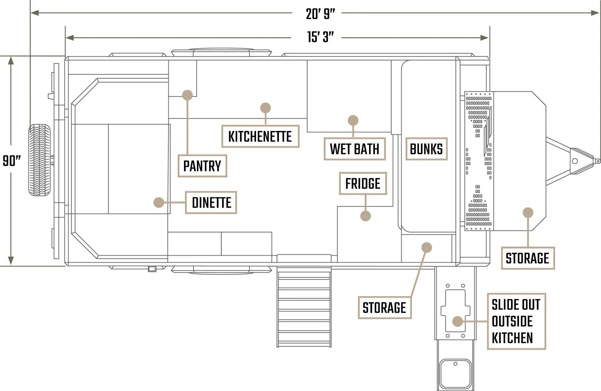 Skinny Guy Campers Armor 15B floor plan